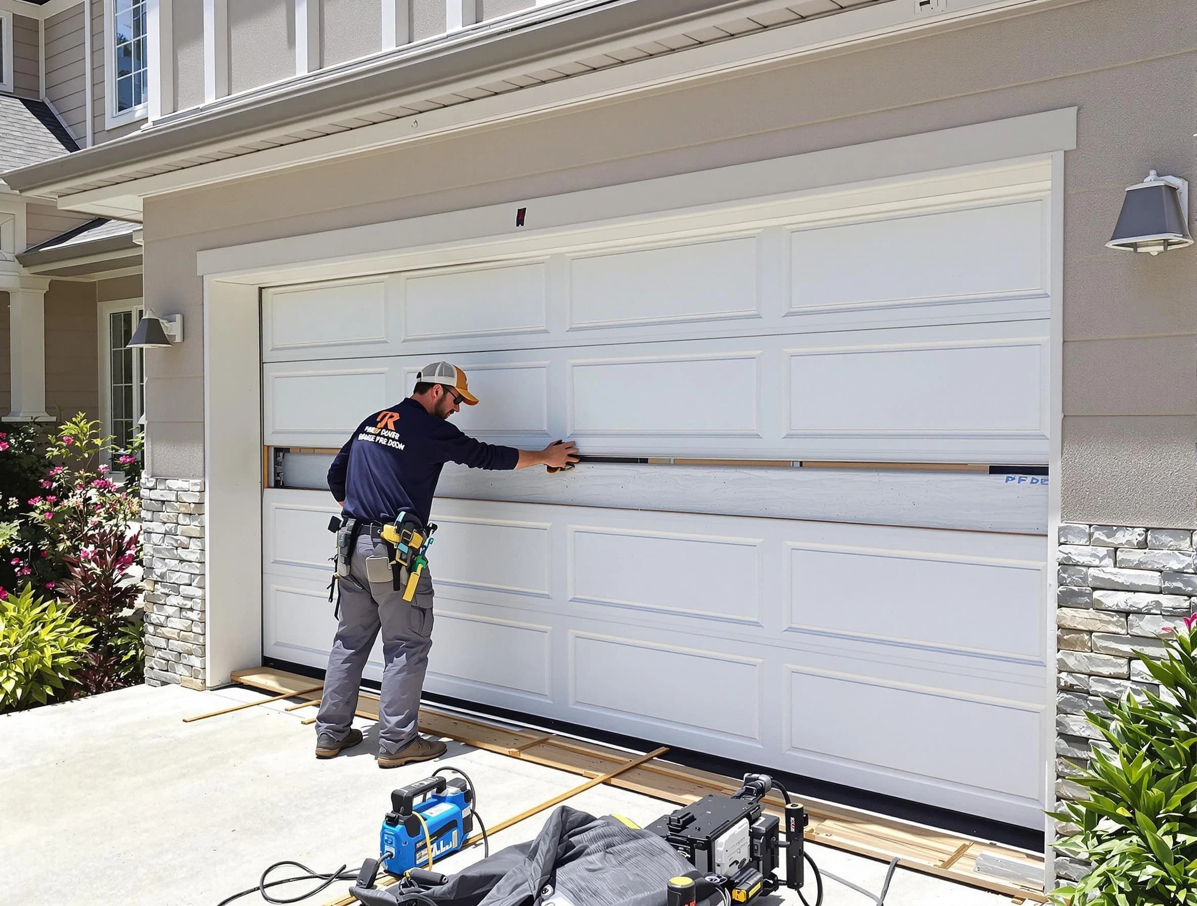 Castle Shannon Garage Door Repair team performing complete garage door replacement at Castle Shannon residence