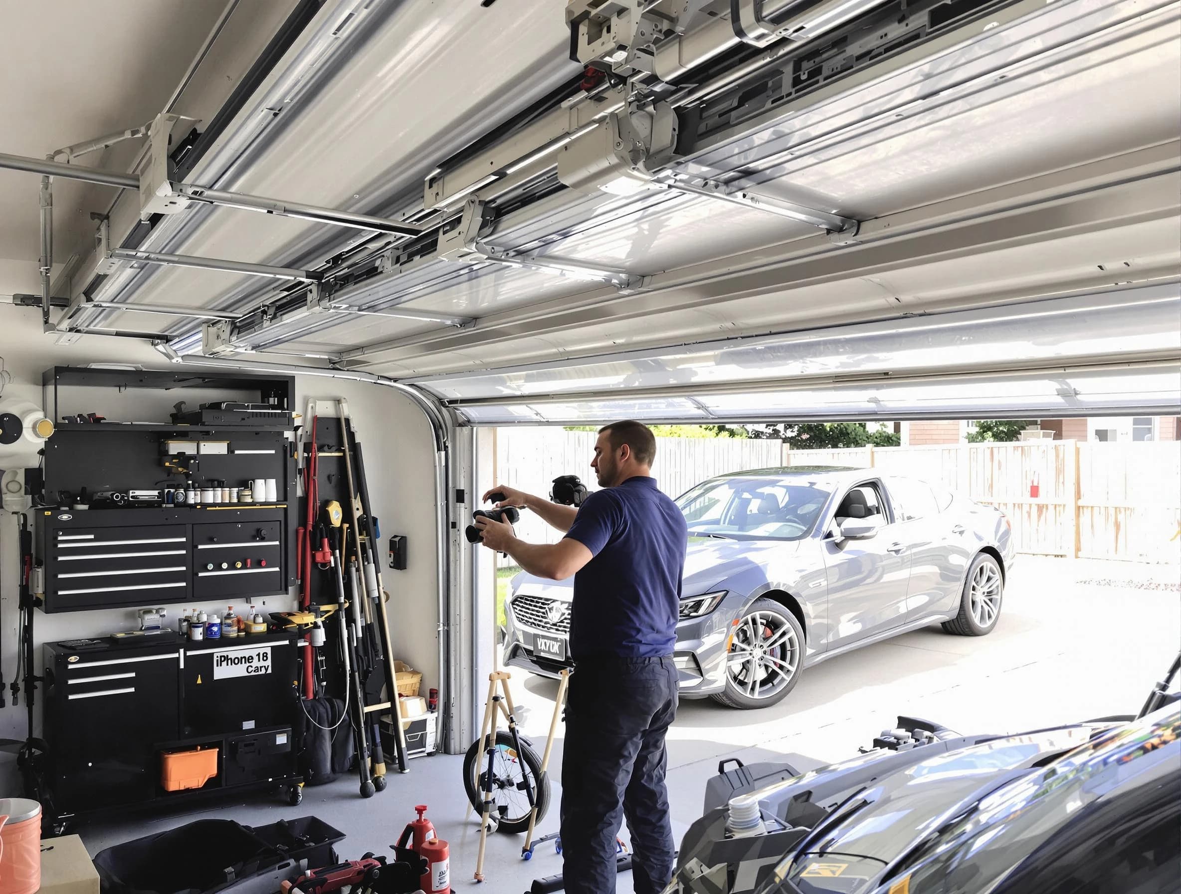 Castle Shannon Garage Door Repair technician fixing noisy garage door in Castle Shannon