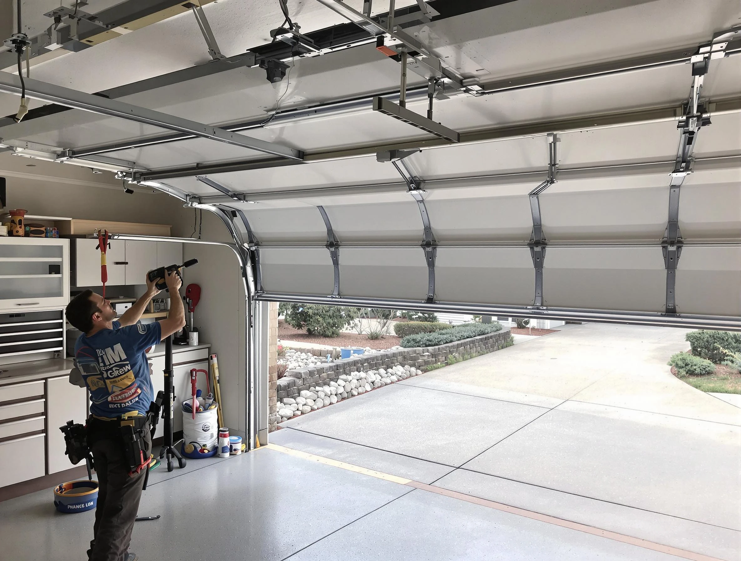 Garage door track repair service by Castle Shannon Garage Door Repair in Castle Shannon